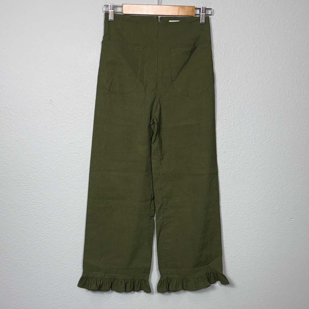 Maeve The Colette Cropped Ruffle Hem Pants